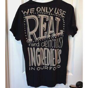 Chipotle Black TShirt Unisex Size M Organic Cotton Real Ingredients In Our Food